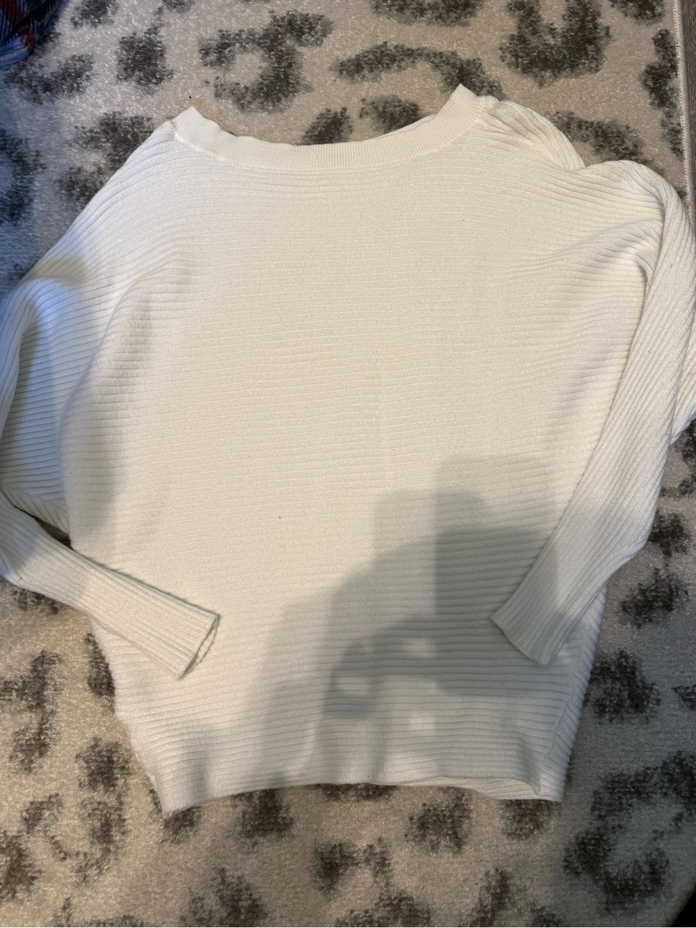 Amazon Essentials Off-the-Shoulder Cream Ribbed Sweater
